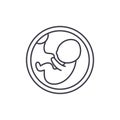 Fetus in the womb line icon concept. Fetus in the womb vector linear illustration, symbol, sign