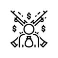 Black line icon for Feudalism, feudality and robbery Royalty Free Stock Photo