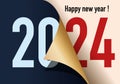 2024 greeting card, presenting a page that opens on the new year.