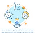 Fever concept icon with text. Patient with high temperature. Influenza infection symptom. PPT page vector template