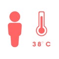 Fever high temperature icon Royalty Free Stock Photo