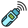Fever scale icon color outline vector