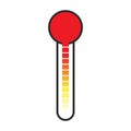 Fever scale, weather thermometer isolated vector icon. Hot weather, climate change detector with gradient stripe.