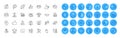 Fever, Touchscreen gesture and Mental conundrum line icons pack. For web app. Color icon buttons. Vector