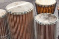 A few African djembe drums Royalty Free Stock Photo