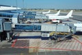 Few airliners parked at airport Royalty Free Stock Photo