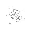 A few capsule pills simple vector line icon. Symbol, pictogram, sign isolated on white background. Editable stroke