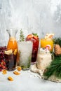 Several cocktails in glasses shot against the background