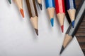 A few colored pencils. Close-up, selective focus Royalty Free Stock Photo