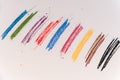 A few colored traces on a light background from pastel crayons Royalty Free Stock Photo