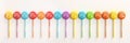 Few colorful circle candy lollipop on white background Royalty Free Stock Photo