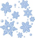 A few different winter Christmas snowflakes