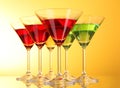 A few glasses of alcoholic drinks Royalty Free Stock Photo