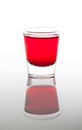 A few glasses of drinks in red Royalty Free Stock Photo