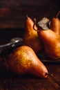 Few Golden Pears on Table. Royalty Free Stock Photo