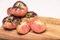 Few Green tiger tomato is wet. Royalty Free Stock Photo