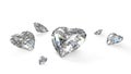 Few heart shaped diamonds Royalty Free Stock Photo