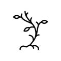 Black line icon for Few, many and plant Royalty Free Stock Photo