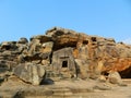 A few little Caves for the residential purposes curved out of yellow sand stones in Udaygiri Hill