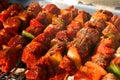 Few Meat Brochettes on a Barbecue Royalty Free Stock Photo