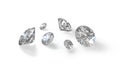 Few old european cut round diamonds Royalty Free Stock Photo