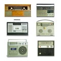 A few old radios on a white background Royalty Free Stock Photo