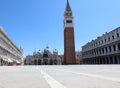 deserted Square of Saint Mark  in Venice during the lockdown cau Royalty Free Stock Photo