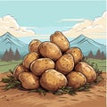 A few potatos vector illustration