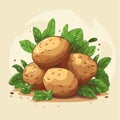 A few potatos vector illustration