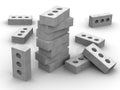 Silicate bricks on a white surface Royalty Free Stock Photo