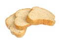 Few slices of bread isolated on white background.