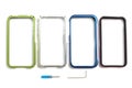 A few smartphone rim cover cases with removable tools Royalty Free Stock Photo