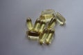 A few of softgel capsules of fish oil