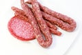 Few types of dry sausages