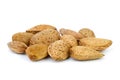 Few unshelled almonds Royalty Free Stock Photo