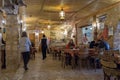 A few visitors dine at a roadside restaurant near the city of Wadi Musa in Jordan