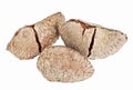 Few whole shelled Brazil nuts