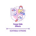 Fewer side effects concept icon