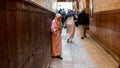 Anonymous poor beggar in the street of Fez, Morocco.