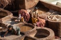 Fez, Morocco 01/02/2020 Choura Tannery world famous site of leather production Royalty Free Stock Photo