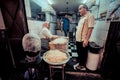 FEZ, MOROCCO, JUNE 2016: traditional shop in the old market. Street vendor in the old medina Royalty Free Stock Photo