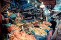 FEZ, MOROCCO, JUNE 2016: traditional shop in the old market. Street vendor in the old medina Royalty Free Stock Photo