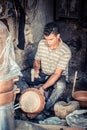 FEZ, MOROCCO, JUNE 2016: traditional shop in the old market. Street vendor in the old medina