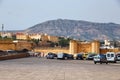 FEZ, MOROCCO - JUNE 02, 2017: View of the historical Bab Chorfa gate in Fez. The gate and entrance of the Kasbah An-Nouar Filali