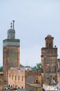 Fez, Morocco - minarets of Bou Inania Madrasa in ancient Fes el Bali medina. Royalty Free Stock Photo