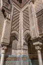 View at the decoration interior of Al-Attarine Madrasa in Fez - Morocco Royalty Free Stock Photo