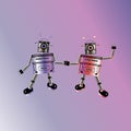 Friends are a couple of robots. Royalty Free Stock Photo