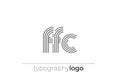 FFC modern geometric typography logo Royalty Free Stock Photo