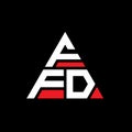 FFD triangle letter logo design with triangle shape. FFD triangle logo design monogram. FFD triangle vector logo template with red Royalty Free Stock Photo