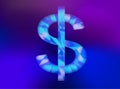 Blue dollar sign illustration glowing effect Royalty Free Stock Photo